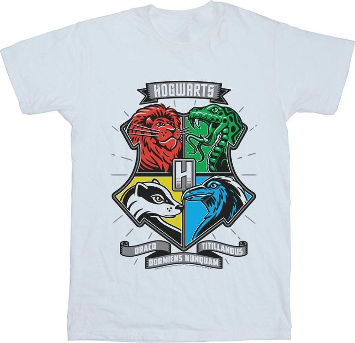 Actual product image Womens/Ladies Hogwarts Toon Crest Cotton Boyfriend T-Shirt (XXL)