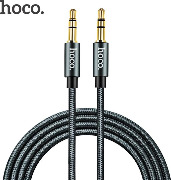 Hoco AUX Kabel 1 Meter, UPA02 AUX Spring Audio, schwarz (1 m)