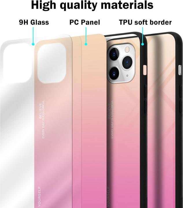 Image du produit Cadorabo Couverture en verre TPU 2 couleurs (Apple iPhone 11 Pro)