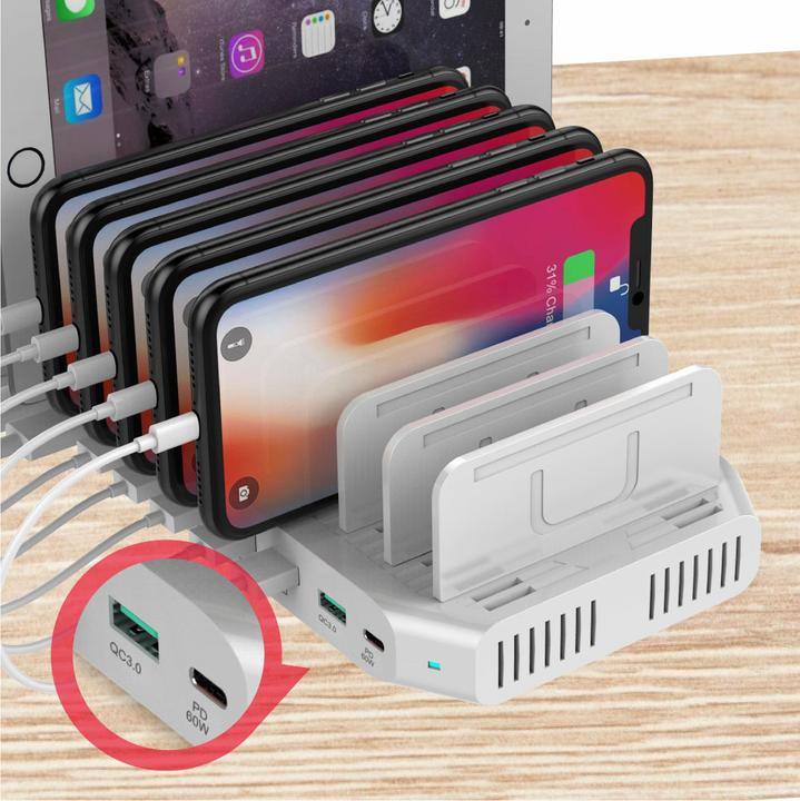 Actual product image Unitek Y-2190 Charging station 8x (USB-C, 10 Ports)