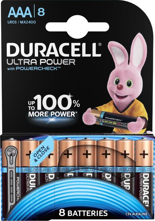 Immagine prodotto Duracell Confezione da 8 pile Alcaline compatibili Ultra Power tipo AAA 1,5V (LR03) (8 pz., AAA)