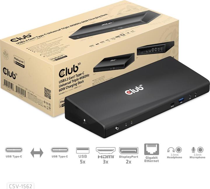 Immagine prodotto Club 3D CSV-1562 (USB-C, 5 Porti)