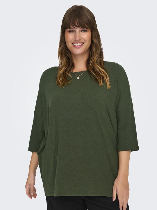 Image du produit Only Top curvy à la coupe décontractée et aux manches 3/4 Top (S)