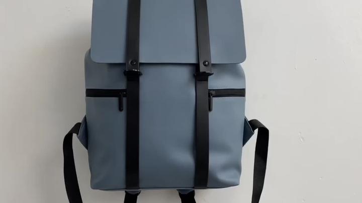 Produktbild Only-Bags.Store PU-Leder-Rucksack, wasserdichte Schultasche, einfarbiger Rucksack für Männer und Frauen