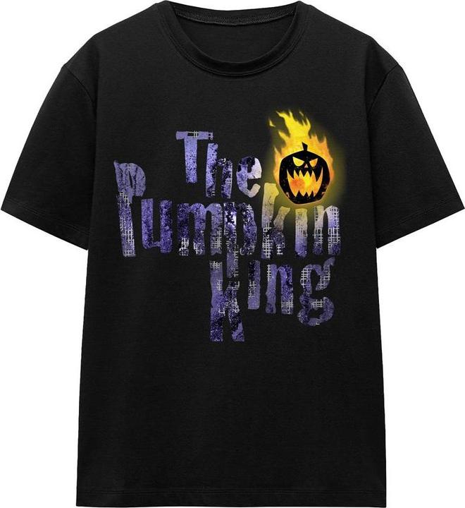 Actual product image The Nightmare Before Christmas Unisex Adult Pumpkin King Text T-Shirt (M)