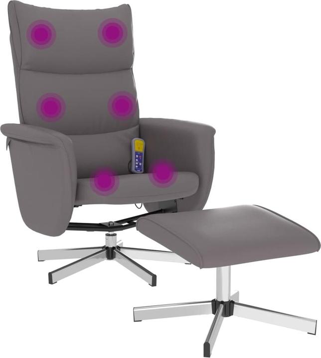Produktbild VidaXL Massagesessel mit Fusshocker Grau Kunstleder,Farbe