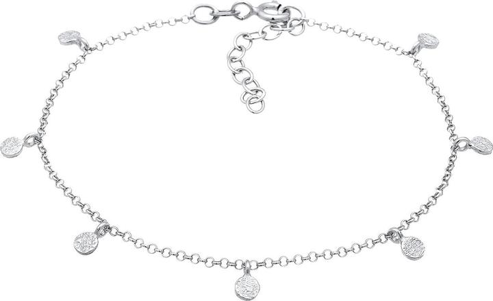 Image du produit Elli Bracelet plaquette Coin rond mat structure 925 argent (16 cm, Argent sterling 925)