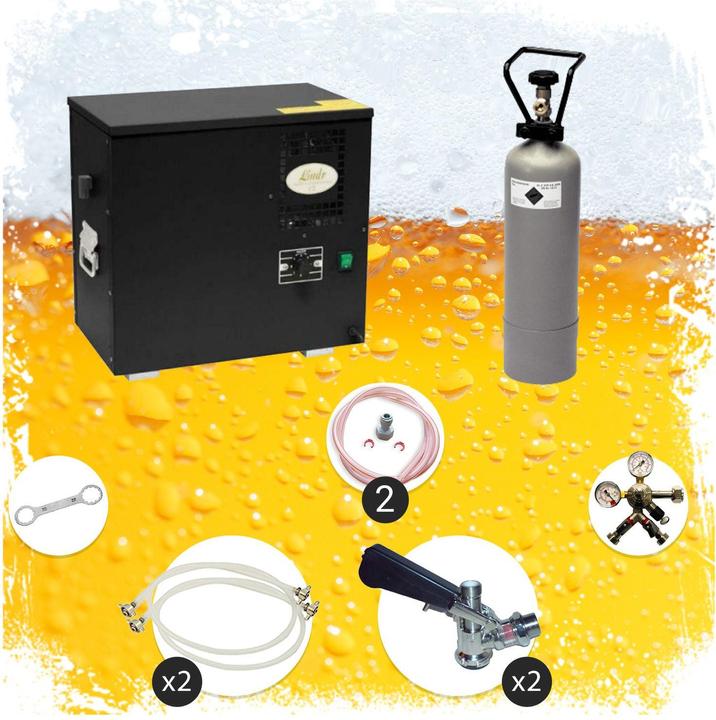 Produktbild Ich-zapfe Komplett Set Zapfanlage, Bierzapfanlage AS-40, 2-leitig, Durchlaufkühler, Nasskühler - Untertheke, G