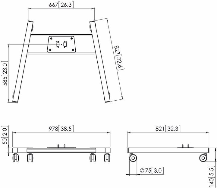 Actual product image Vogels PFT 8520B floor trolley frame