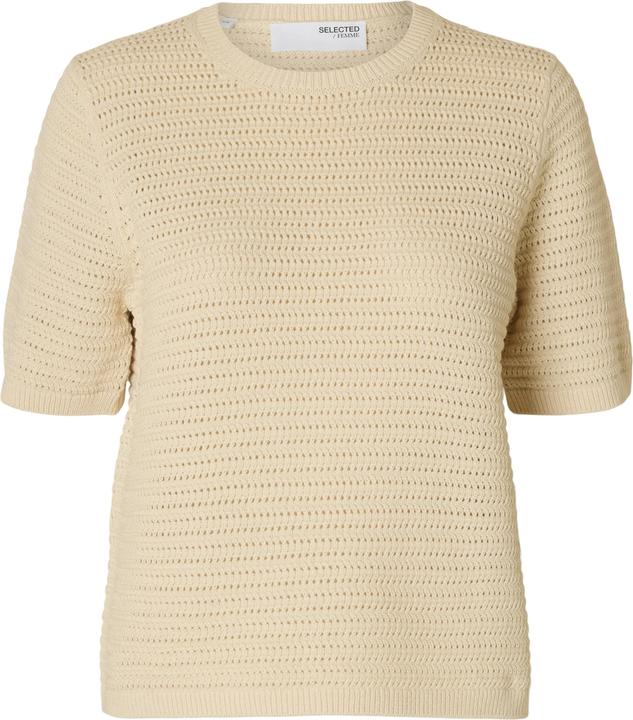 Selected Femme Slfvinna Ss Structure Knit O-Neck Noos
