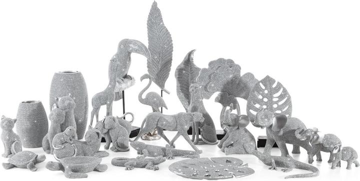 Produktbild Eurofirany Tukan - ELDO Dekofigur mit feinem Strukturmuster, silber 22 x 11 x 39 cm