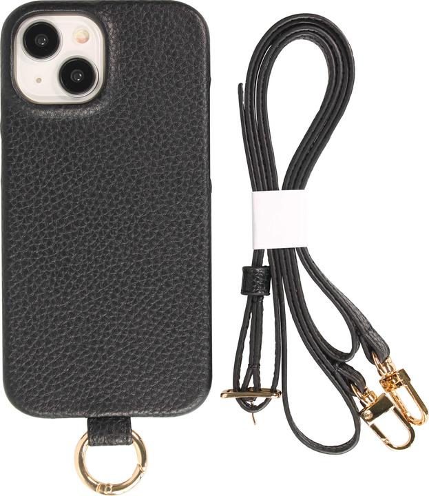 Actual product image PhoneLook Coque Premium cuir véritable de luxe avec lanière en cuir réglable et amovible + MagSafe (Apple iPhone 15)