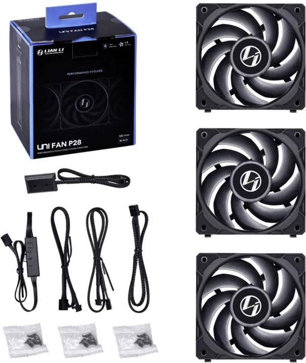 Actual product image Lian-Li Uni Fan P28 (120 mm, 3 x)