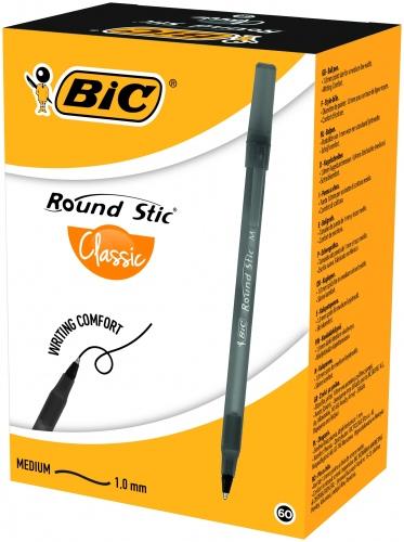Bic Round Stic Stick-Kugelschreiber Medium (e) (Juoda, 60 x)