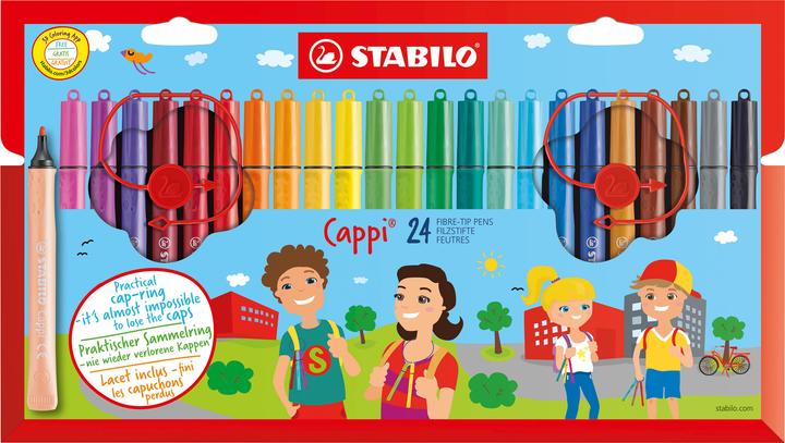 Immagine prodotto STABILO Pennarello Cappi con cappuccio ad anello (Ordinati, 24 x)