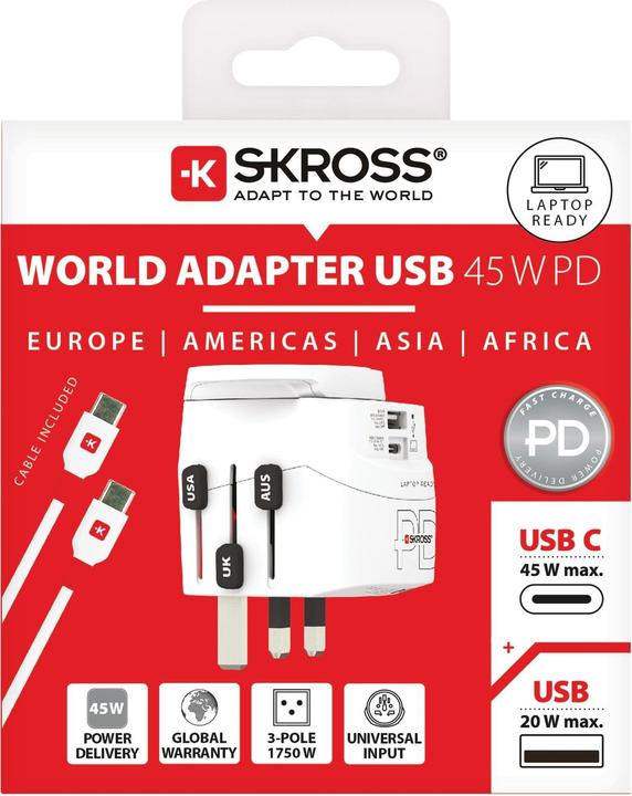 Produktbild Skross PRO Light USB AC45PD World