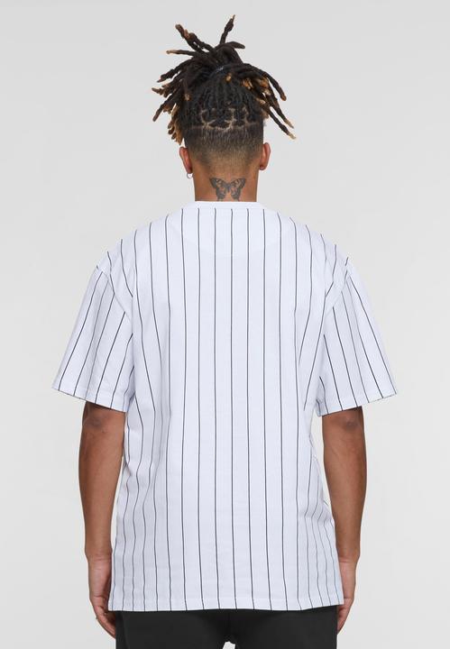 Actual product image Karl Kani KKMQ32041WHT Small Signature Pinstripe Tee white - 16039 (S)