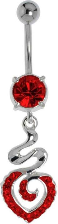 Bijouteria Bauchpiercing (Chirurgenstahl 316L, Kristall, Messing rhodiniert)