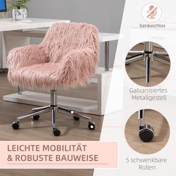 Actual product image Vinsetto Office chair with faux fur