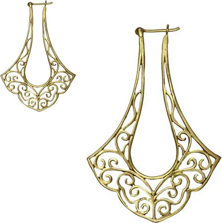 Produktbild Star Piercing Ohrring vergoldet Mandala Tropfen (Messing)
