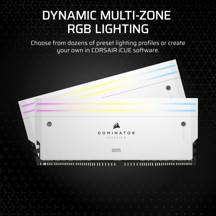 Produktbild Corsair DOMINATOR Titanium Light Enhancement Kit, 2-up config, Functional LEDs, White Heatsink, no DRAM ICs (Mehrfarbig)