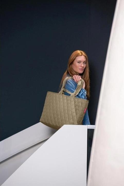 Actual product image reisenthel Bag Classic Shopper L Rhombus Olive