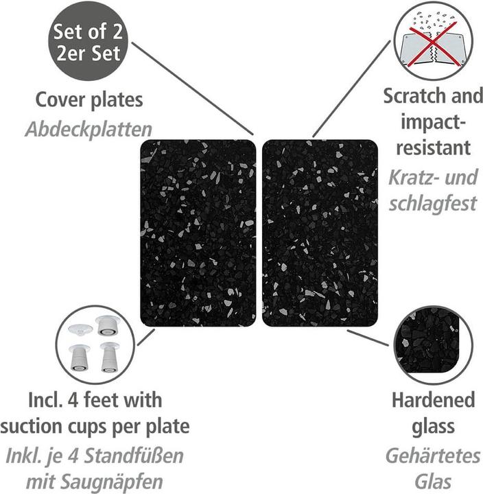 Produktbild Wenko Glasabdeckplatten Terrazzo