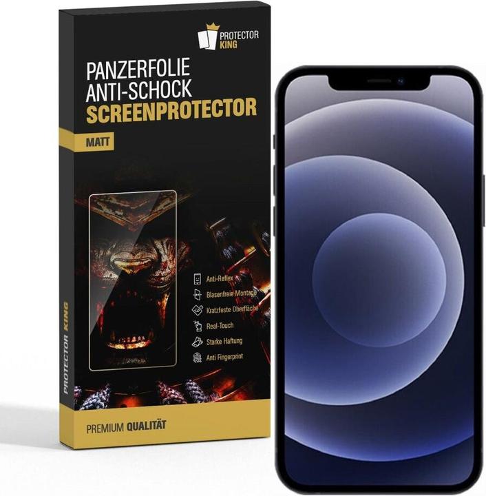 Produktbild Protectorking 2x Displayschutzfolie matt Anti-Reflex entspiegelt (2 Stück, Apple iPhone 12)