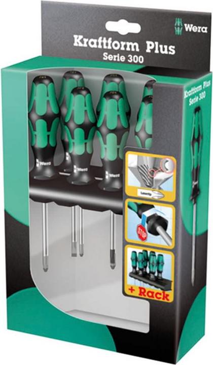 Actual product image Wera 335/350/367/7 Rack (Slotted screws, Torx (TX), Pozidriv cross recess (PZ), Phillipps cross recess (PH))