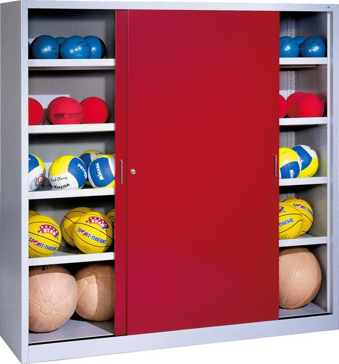 Image du produit C+P Armoire à balles (hxlxp : 195x190x60 cm, avec portes coulissantes en tôle pleine, type 4)