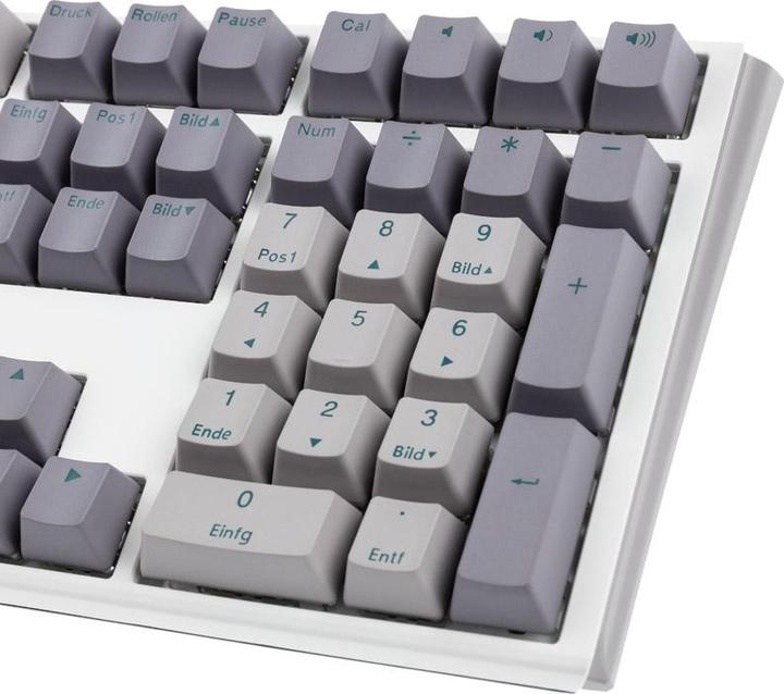 Actual product image Ducky One 3 Mist Grey Gaming Keyboard, RGB LED - MX-Ergo-Clear (US, Cable)