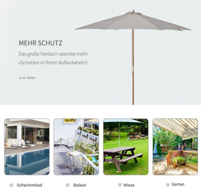 Produktbild Swisshandel24 Holzschirm 300 cm, Bambus, Grau