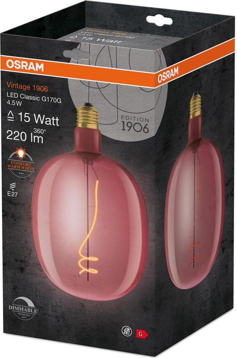 Actual product image Osram Vintage 1906 (E27, 4.50 W, 220 lm, 1 x, G)