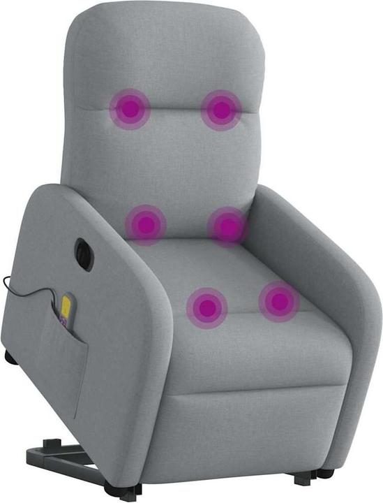 Immagine prodotto VidaXL Poltrona massaggiante elettrica con ausilio per la posizione eretta Tessuto grigio chiaro