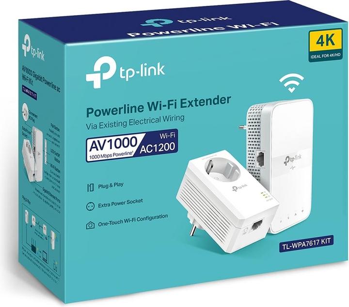 Actual product image TP-Link AV1000 Gigabit Passthrough Powerline ac Wi-Fi Kit TL-WPA7617 KIT with TL-PA7017P 10 (1200 Mbit/s)
