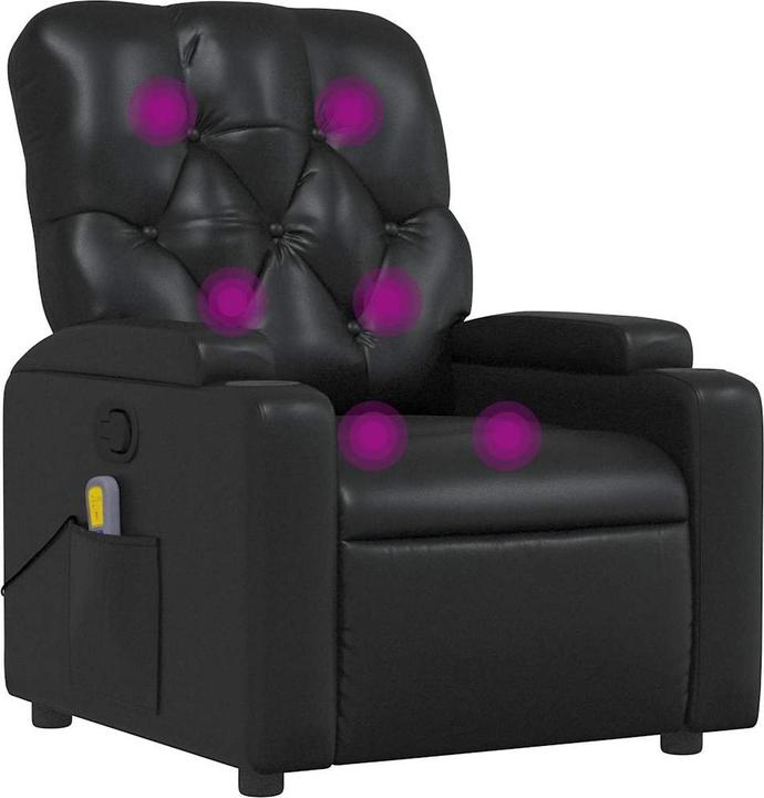 Actual product image VidaXL Massage chair black imitation leather,Colour: Black,Material
