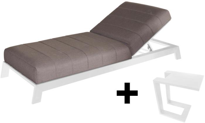 Divano SET Outdoor Liege BITE Lounger SUNBRELLA inkl. Beistelltisch (203 cm)