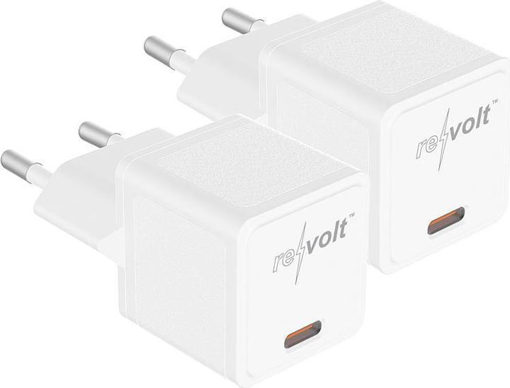 Image du produit Revolt Lot de 2 alimentations USB-C compactes avec Power Delivery jusqu'à 20 watts, 3A (20 W)