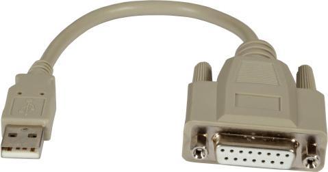 Actual product image EFB Elektronik USB2.0 adapter cable Game Port, 0.2m, USB-A St/D-SUB15 female (0.20 m, USB 2.0)