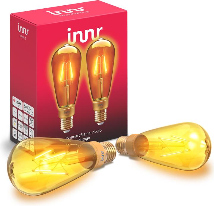 Actual product image Innr Smart Bulb filament vintage (E27, 4.20 W, 390 lm, 2 x, F)
