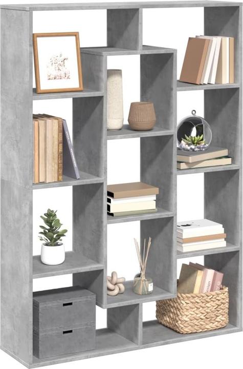 Actual product image VidaXL Bookcase Room divider Wall shelf Standing shelf Room divider Shelf Concrete grey (29 x 29 x 143 cm)
