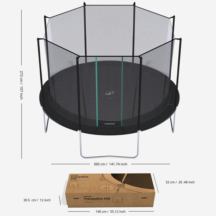 Immagine prodotto Domyos Trampolino con rete di sicurezza Montaggio senza attrezzi - 360