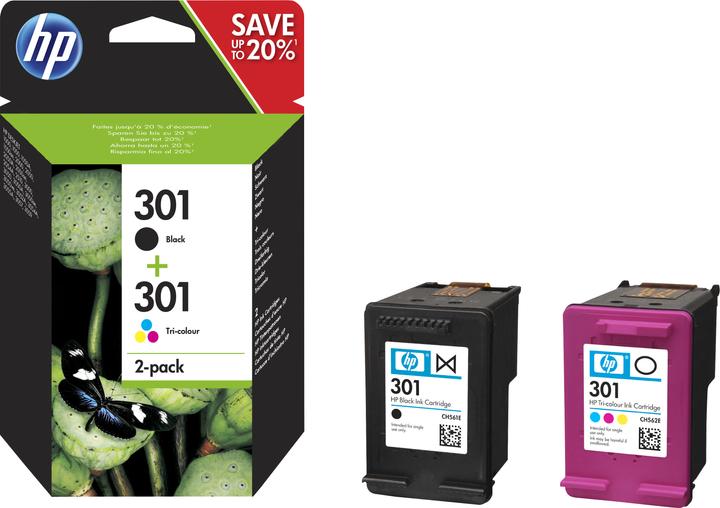 Actual product image HP 301 2-pack (M, C, Y, FC)