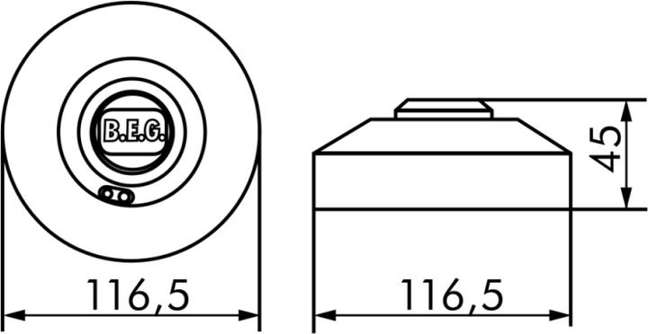 Produktbild BEG Radar Bewegungsmelder HF-MD2- 94402 AP (16 m)