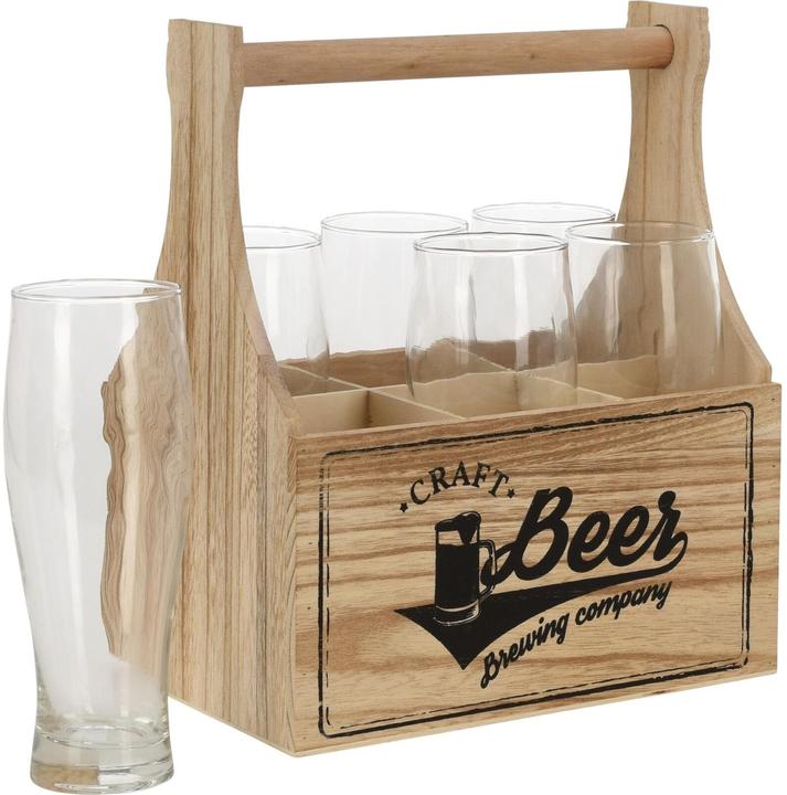 Actual product image Furber Beer glass holder with 6 glasses 400 ml, 6 pieces, transparent (0.40 l, 6 x)