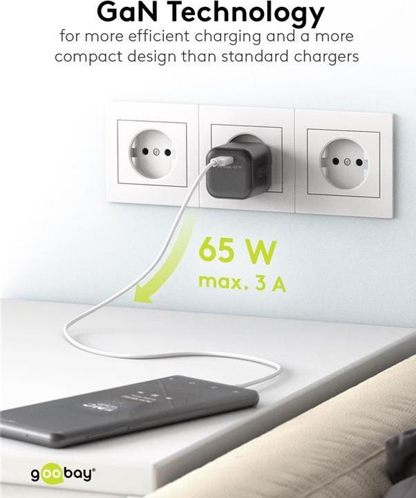 Produktbild Goobay USB-C Nano Schnellladegerät mit GaN Technologie (65 W)
