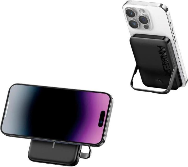Image du produit Anker 322magGo banque d'alimentation magnétique sans fil 5000mAh 7,5W avec support noir (5000 mAh, 12 W, 18.50 Wh)