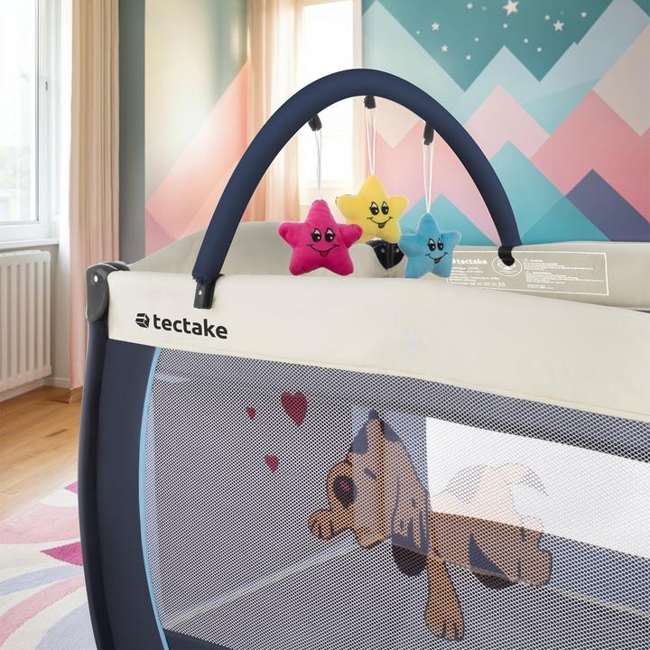 Actual product image tectake Travel cot dog with changing mat and carrying bag