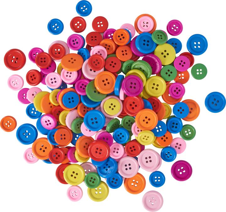 Actual product image VBS XXL wooden buttons "Colours & Sizes Mix", 100 g
