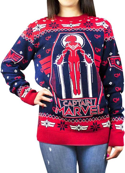 Produktbild Captain Marvel Premium Pullover weihnachtliches Design (S)